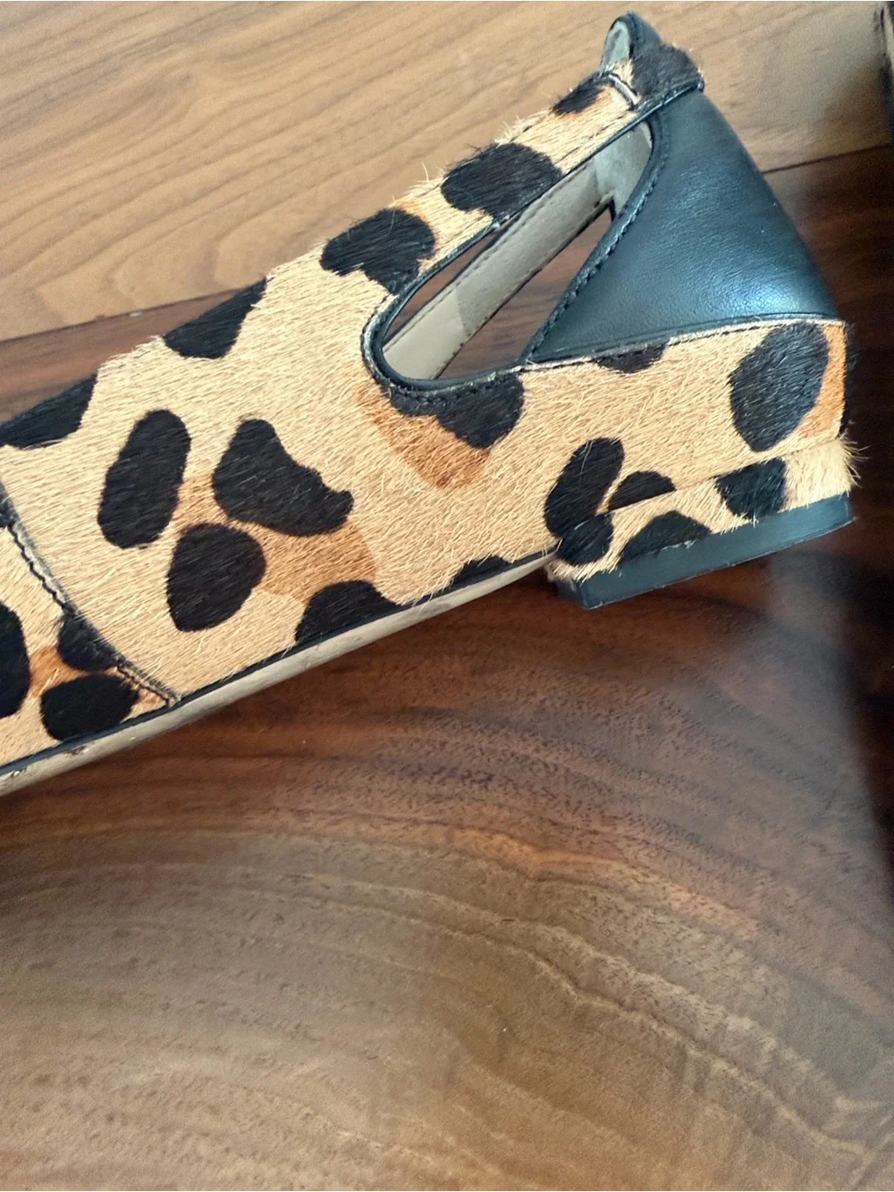 Cole Haan Leopard-Print Pointed-Toe Flats in Tan and Black
